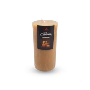 Maple Leaf Pillar Candle P601 3x6inch Gold