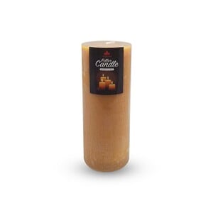 Maple Leaf Pillar Candle P801 3x8inch Gold