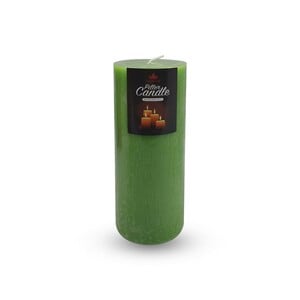 Maple Leaf Pillar Candle P801 3x8inch Green