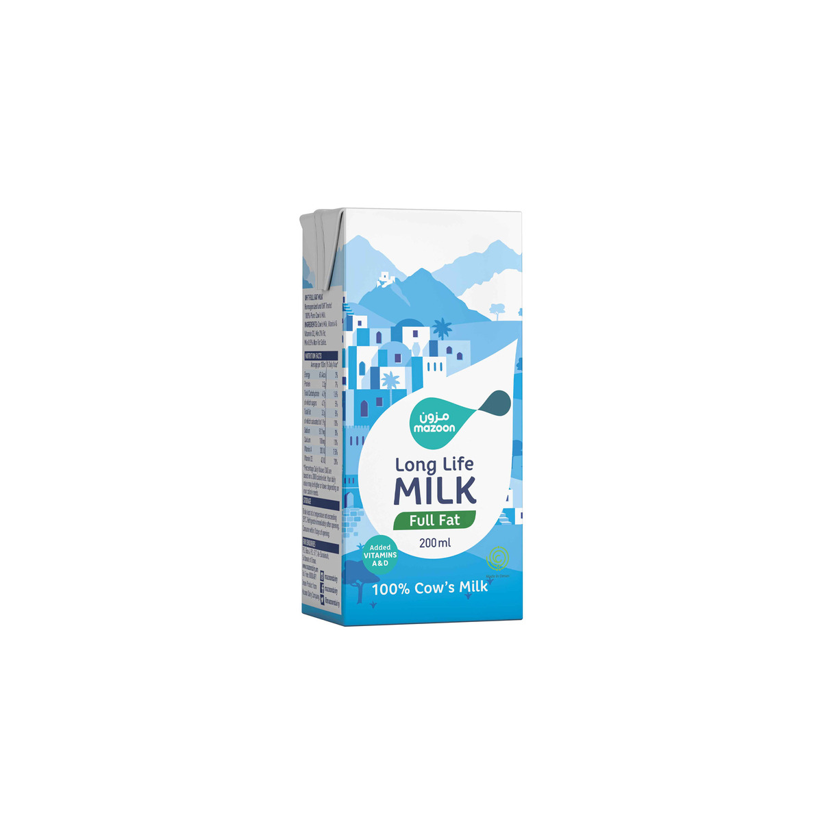Mazoon Long Life Full Fat Milk 6 x 200 ml