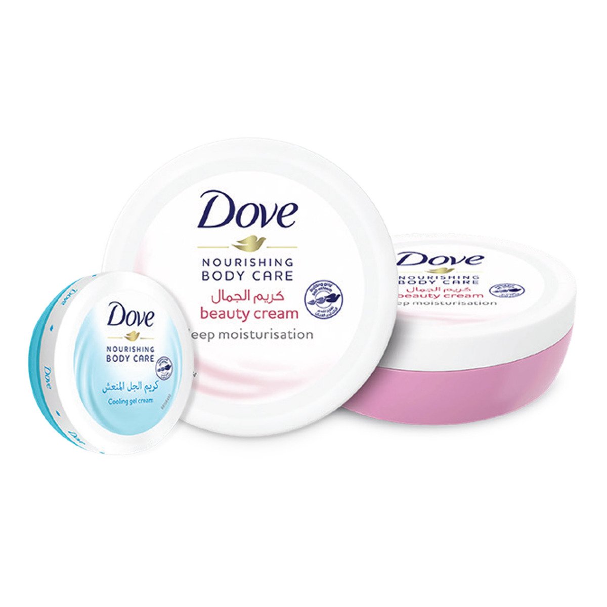Dove Nourishing Beauty Cream 2 x 150 ml + Cooling Gel Cream 75 ml