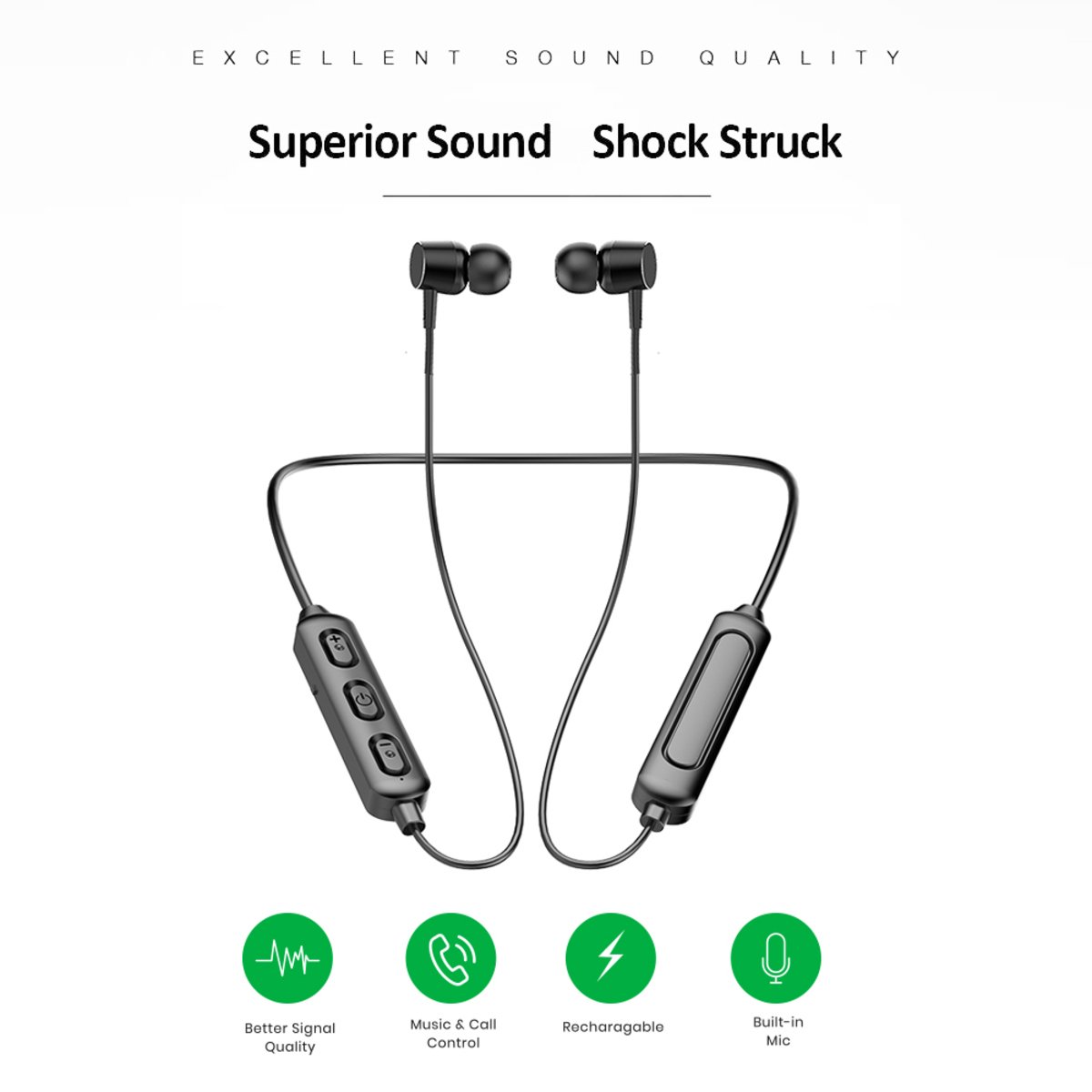 Iends Bluetooth Wireless Extra Bass in-Ear Headphones BT369