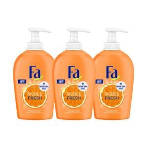 Fa Hand Wash Orange Scent Fresh & Caring Liquid Soap 3 x 250ml