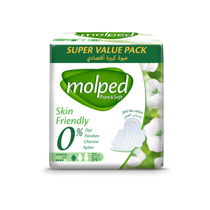 Molped Pure & Soft Normal Sanitary Pads 34pcs