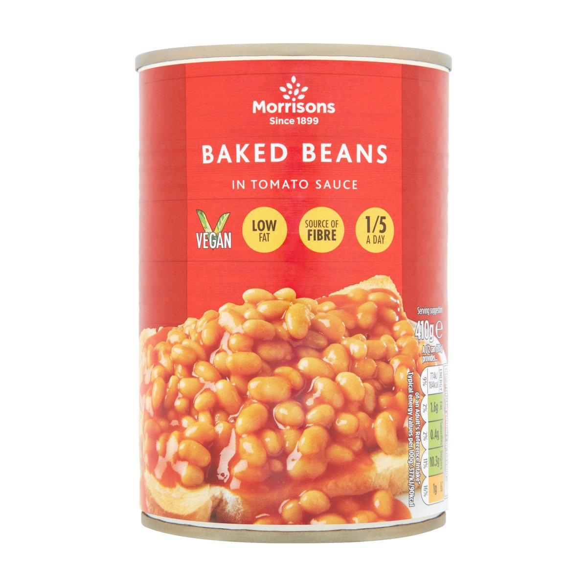 Buy Morrisons Baked Beans In Tomato Sauce 410 g Online at Best Price | Canned Baked Beans | Lulu UAE in UAE