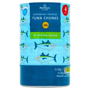 اشتري قم بشراء موريسونز قطع تونة في الماء 4 × 145 جم Online at Best Price من الموقع - من لولو هايبر ماركت Canned Tuna في الامارات