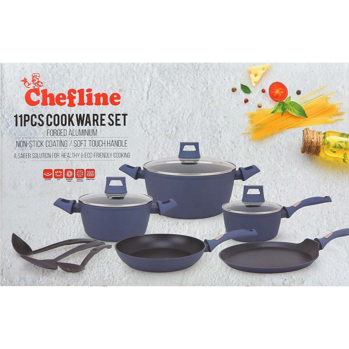 Chefline Forged Aluminium Cookware Set 11pcs Induction