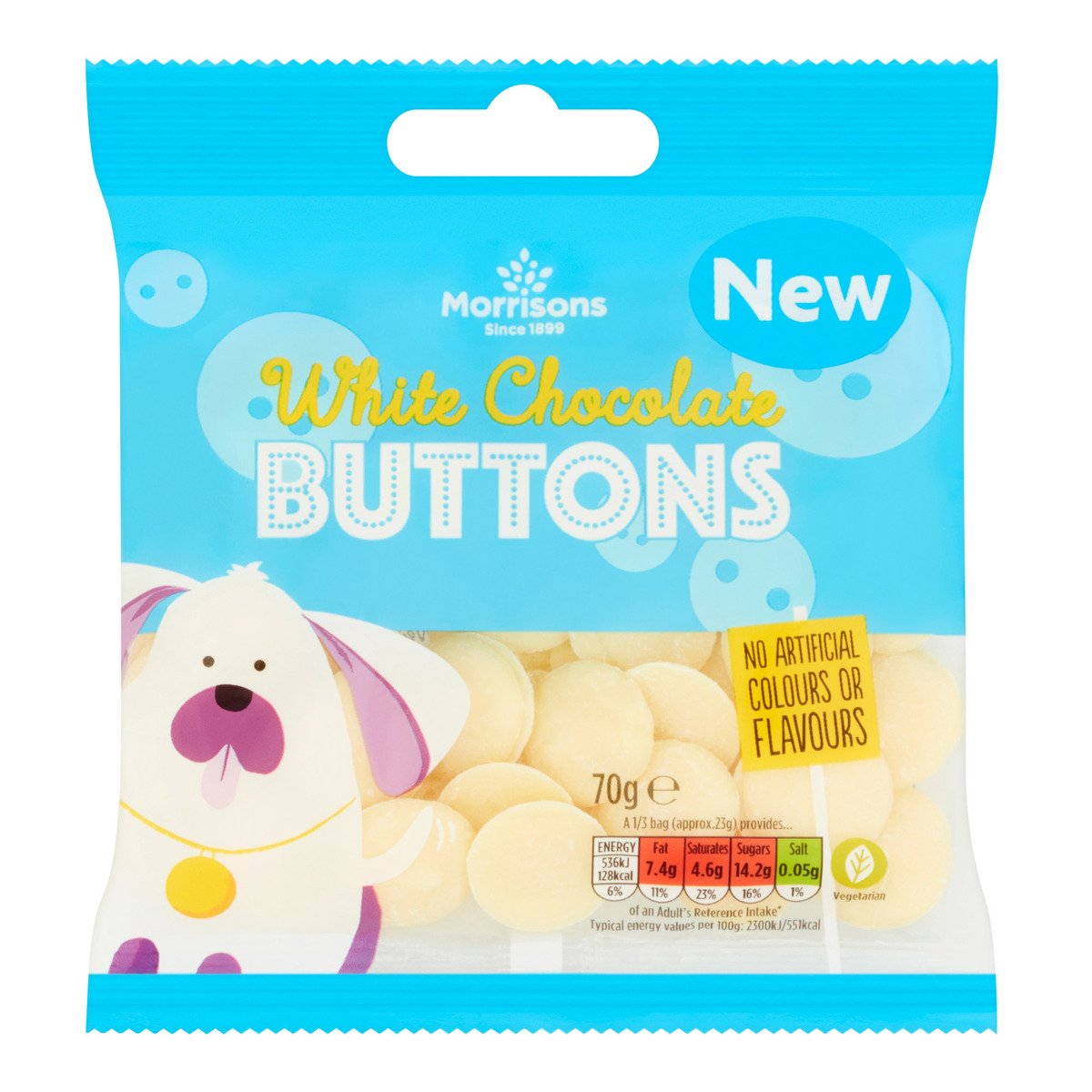 Morrisons White Chocolate Buttons 70 g