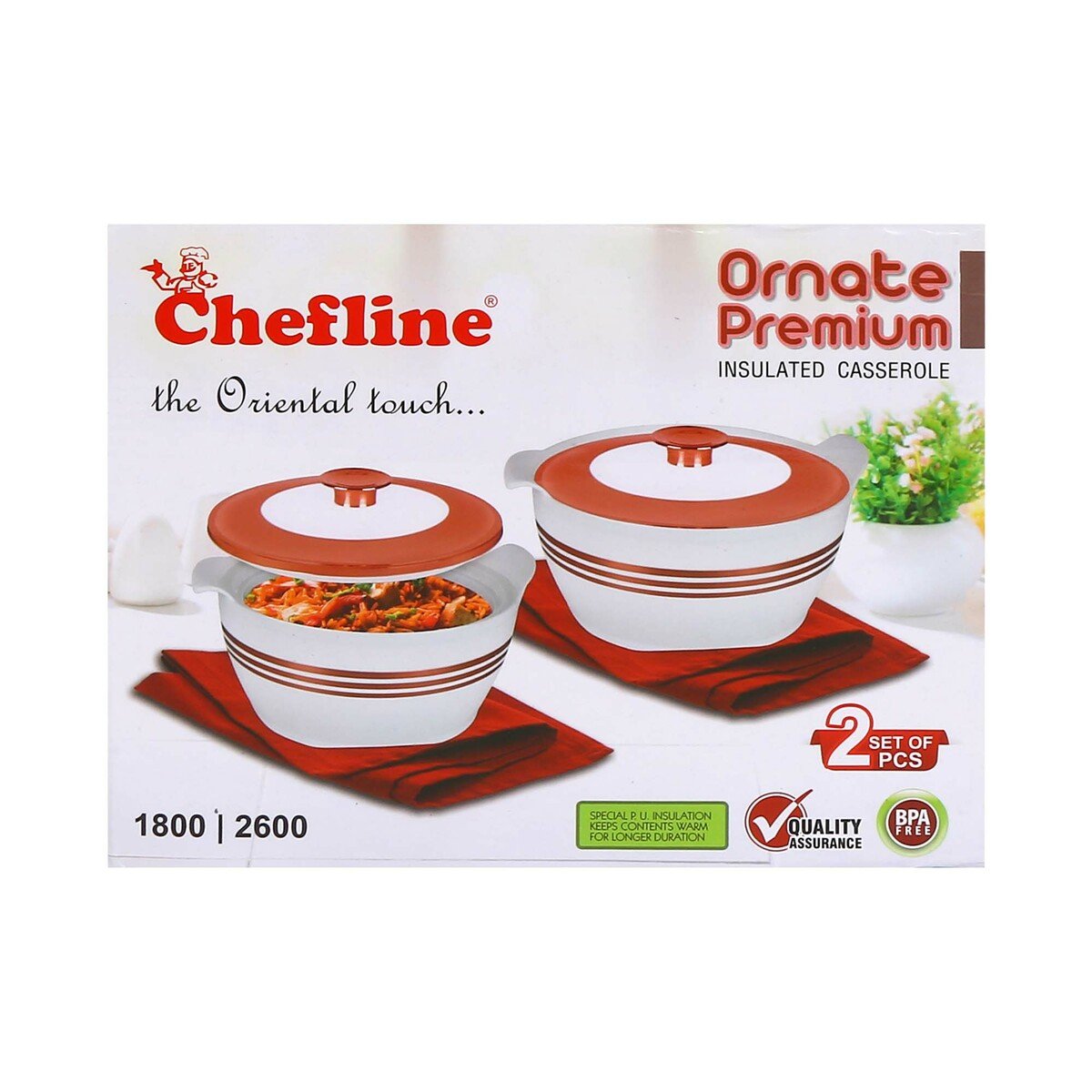 Chefline Hot Pot Plastic ORNATE 182600 2pcs Assorted Colors