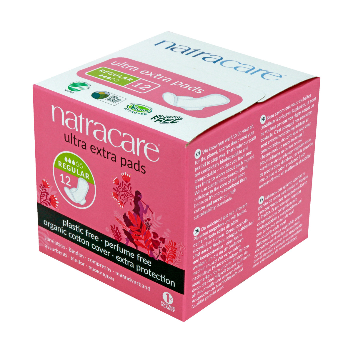 Natracare Ultra Extra Pads With Wings Regular 12pcs