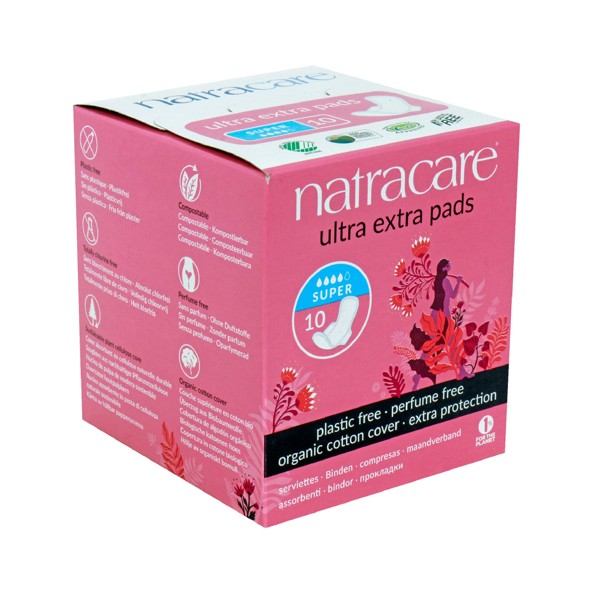 Natracare Ultra Extra Pads With Wings Super 10pcs