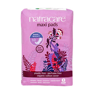 Natracare Organic Maxi Pads Night 10pcs