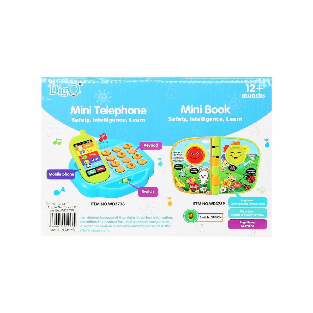 First Step B/O Mini Telephone & Mini Book WD3738