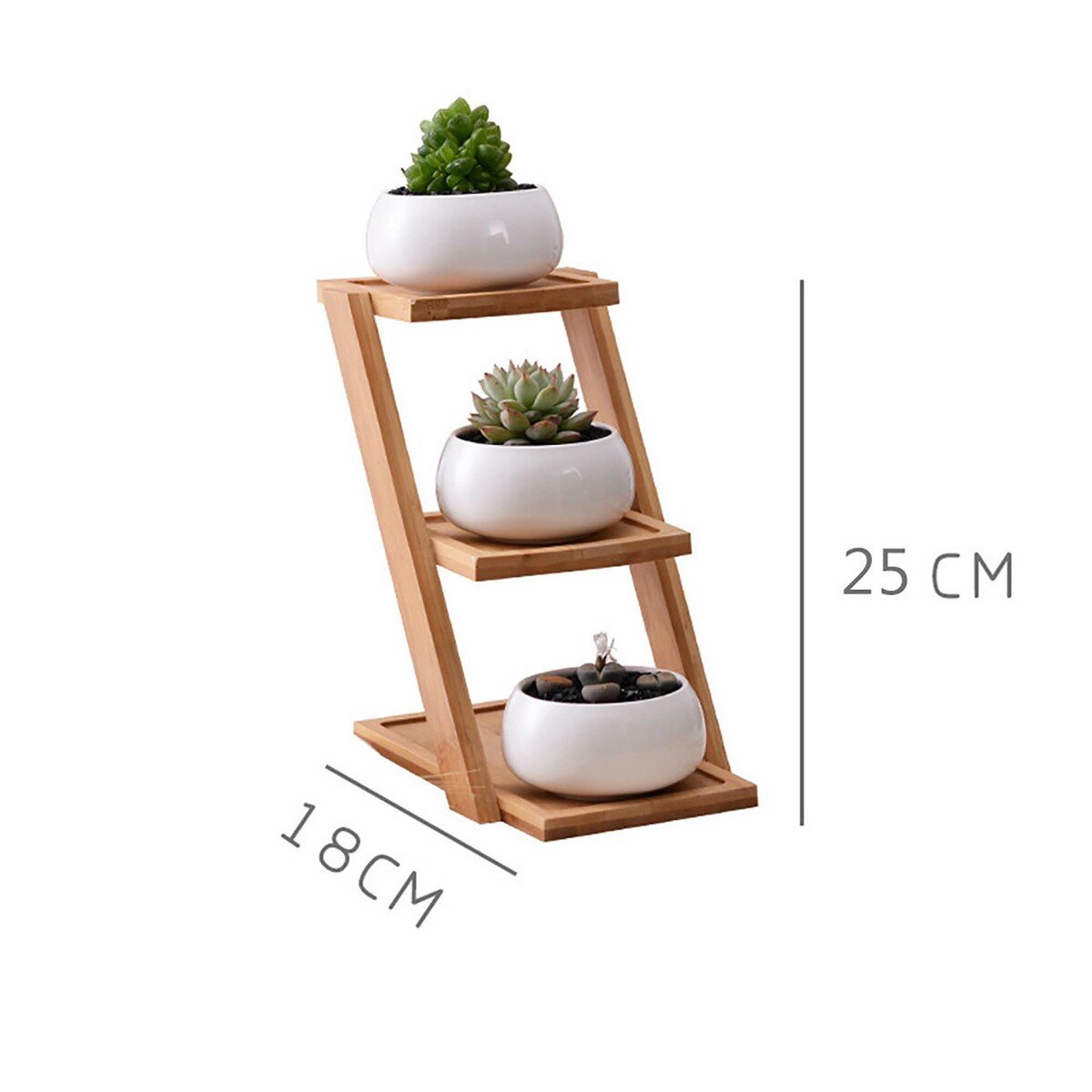 Maple Leaf 3pcs Flower Pot With Wooden Stand JL1010
