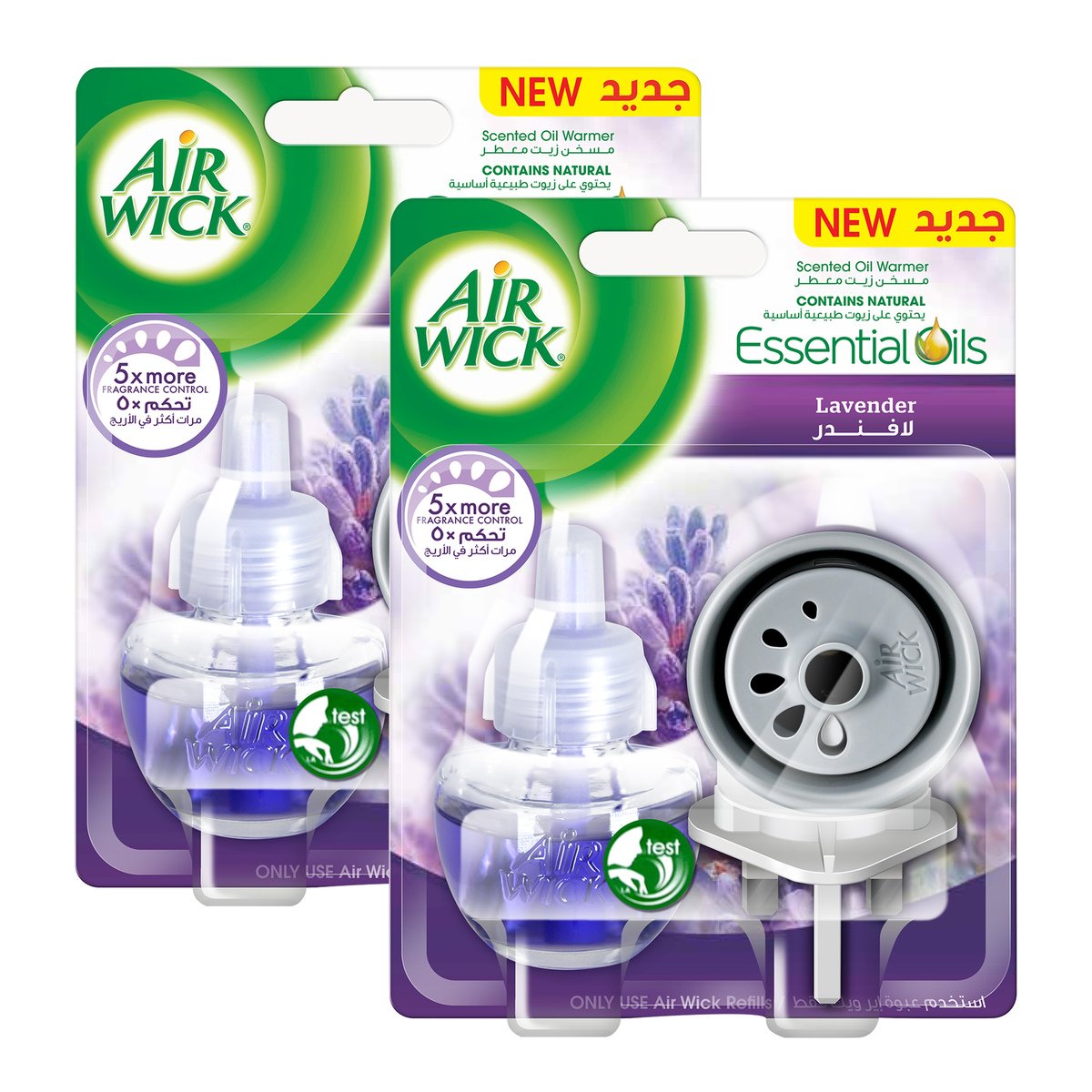 Airwick Essential Oils Scented Oil Warmer Lavender 2pcs