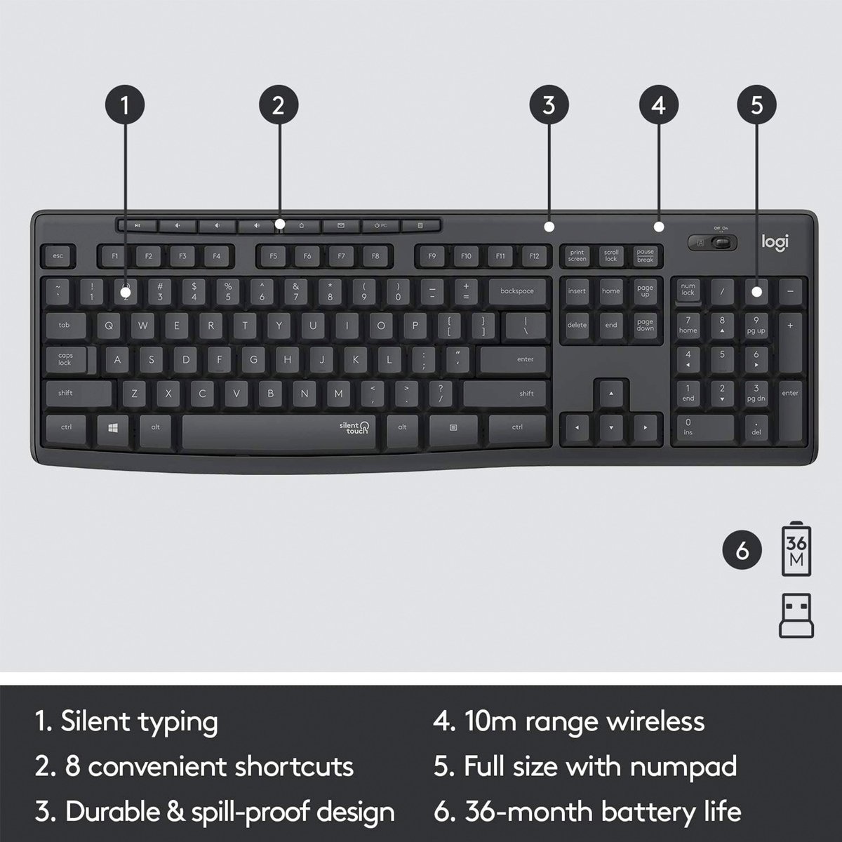 فأرة لا سلكية ولوحة مفاتيح لوجي تك - MK295