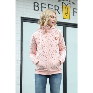 Cortigiani Womens Hooded Sweat Shirt Long Sleeve D2032 Pink Small