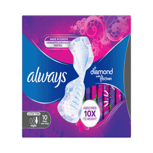 Always Diamond FlexFoam Large Sanitary Pads With Wings 10pcs