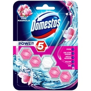Buy Domestos Power 5 Pink Magnolia Toilet Block 55g Online at Best Price | Toilet Blocks | Lulu UAE in UAE