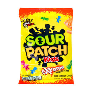 Sour Patch Soft & Chewy Kids Candy Extreme Sour 204g
