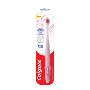 Colgate FoamSoft Super Dense Thin Soft Bristle Toothbrush Assorted Colours 1pc