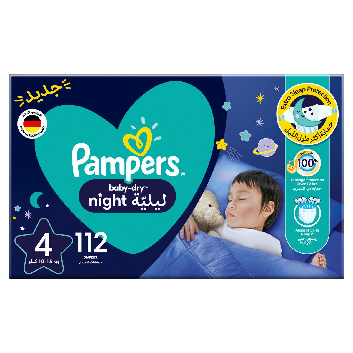 Pampers Baby-Dry Night Diapers Size 4 10-15kg 112pcs