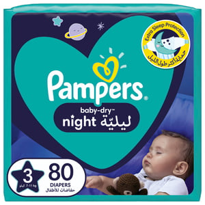 Pampers Baby-Dry Night Diapers Size 3 7-11kg 80pcs