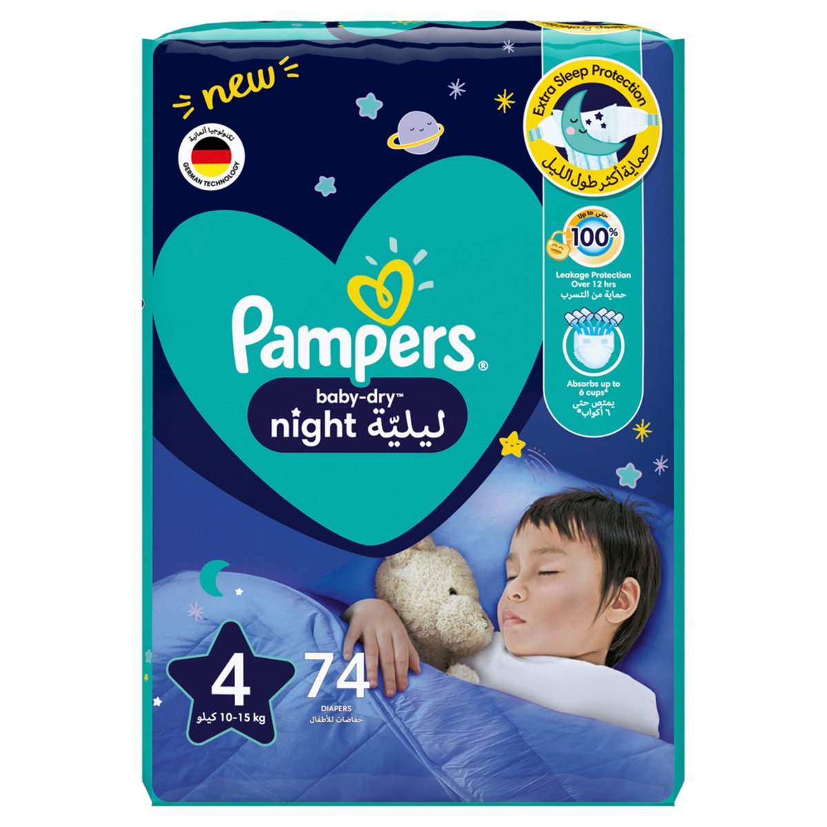 Pampers Baby-Dry Night Diapers Size 4 10-15kg 74pcs