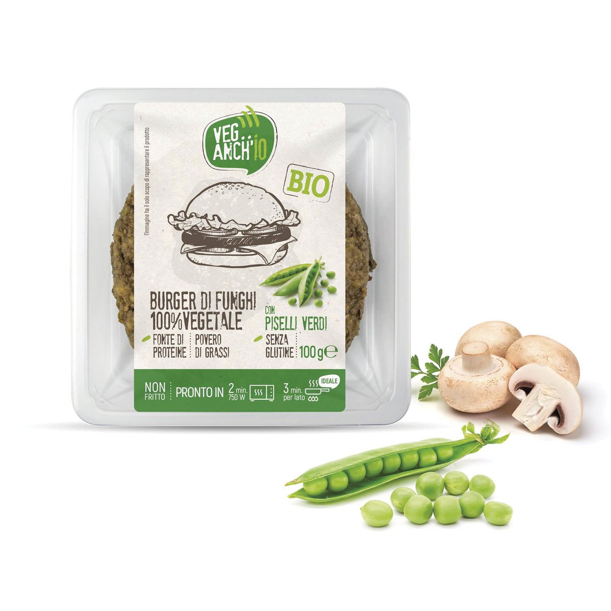 Veg Anchio Organic Mushroom Burger With Green Pea 100 g
