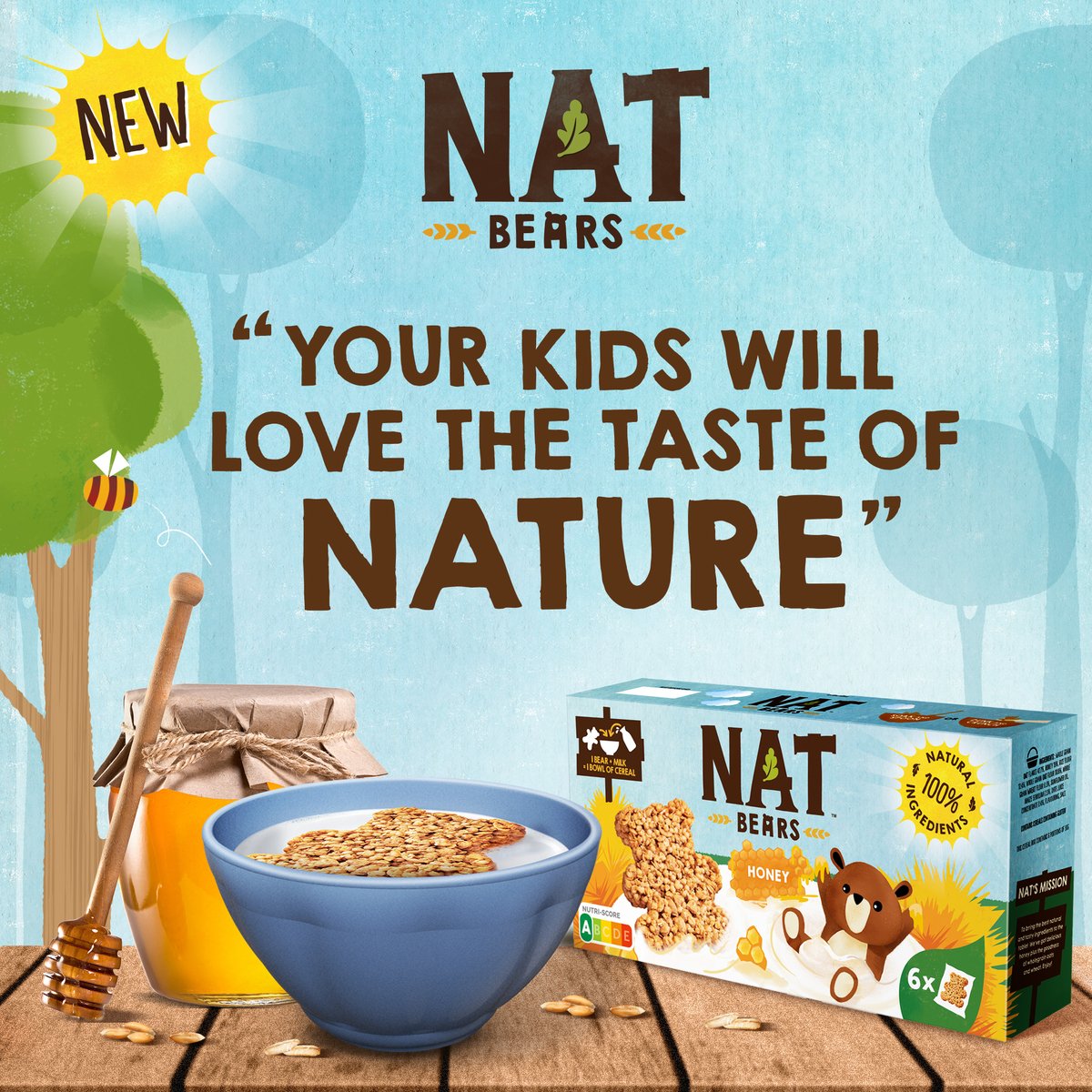 NAT Bear Cereals with Honey 6 x 32 g