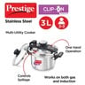 Prestige Stainless Steel Pressure Cooker Clip Svachh + Lid 20231 3Ltr