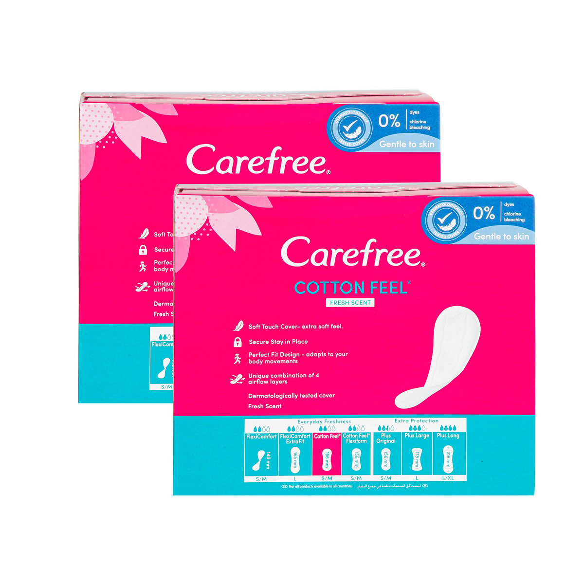 Carefree Panty Liners Cotton Feel Fresh Scent 76pcs 1+1