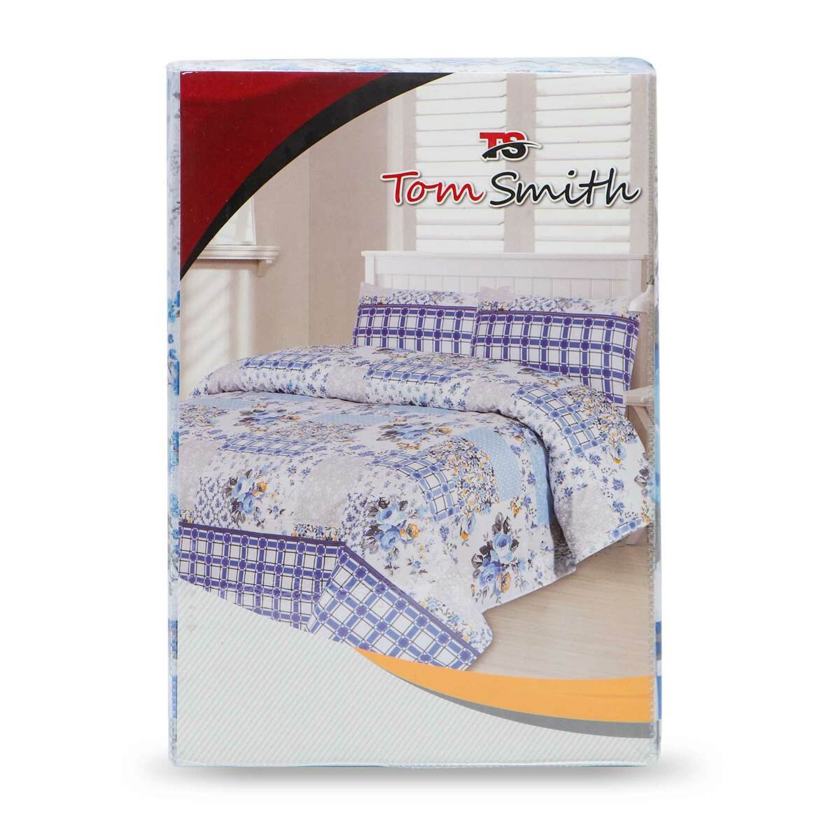 Tom Smith Bed Sheet Size: 150x240cm + Pillow Cover Blue