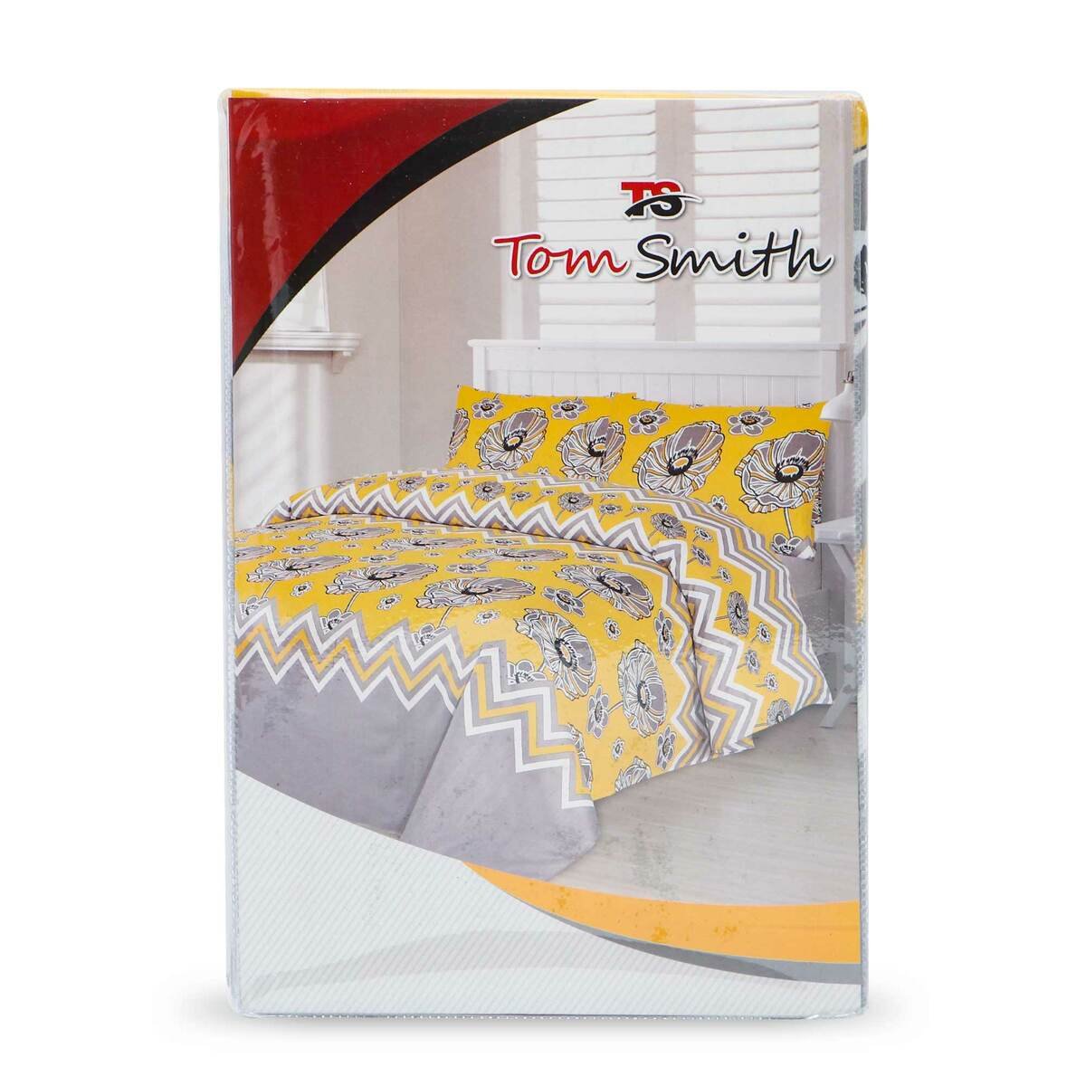 Tom Smith Bed Sheet Size: 150x240cm + Pillow Cover Zig Zag Yellow