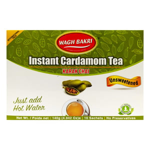 Wagh Bakri Instant Cardamom Tea Karak Un Sweetened 140g