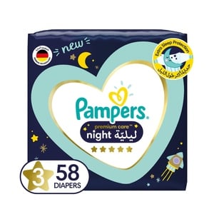 Pampers Premium Care Night Diapers Size 3 7-11kg 58pcs