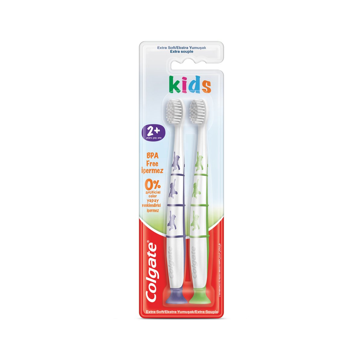 Colgate Kids Toothbrush BPS Free Extra Soft For 2+ Years 2 pcs