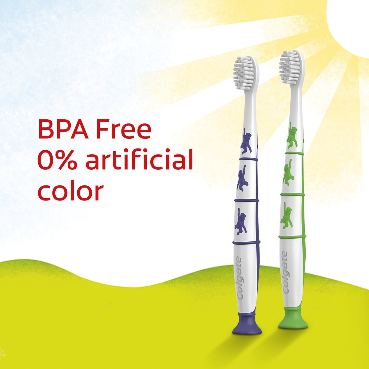 Colgate Kids Toothbrush BPS Free Extra Soft For 2+ Years 2 pcs