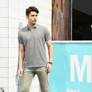 Marco Donateli Men's Polo T Shirt Short Sleeve 17207 Grey Medium