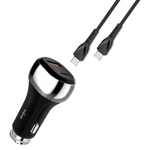 Trands Car Charger with Type-C to Type-C Cable 1 meter TR-AD6519