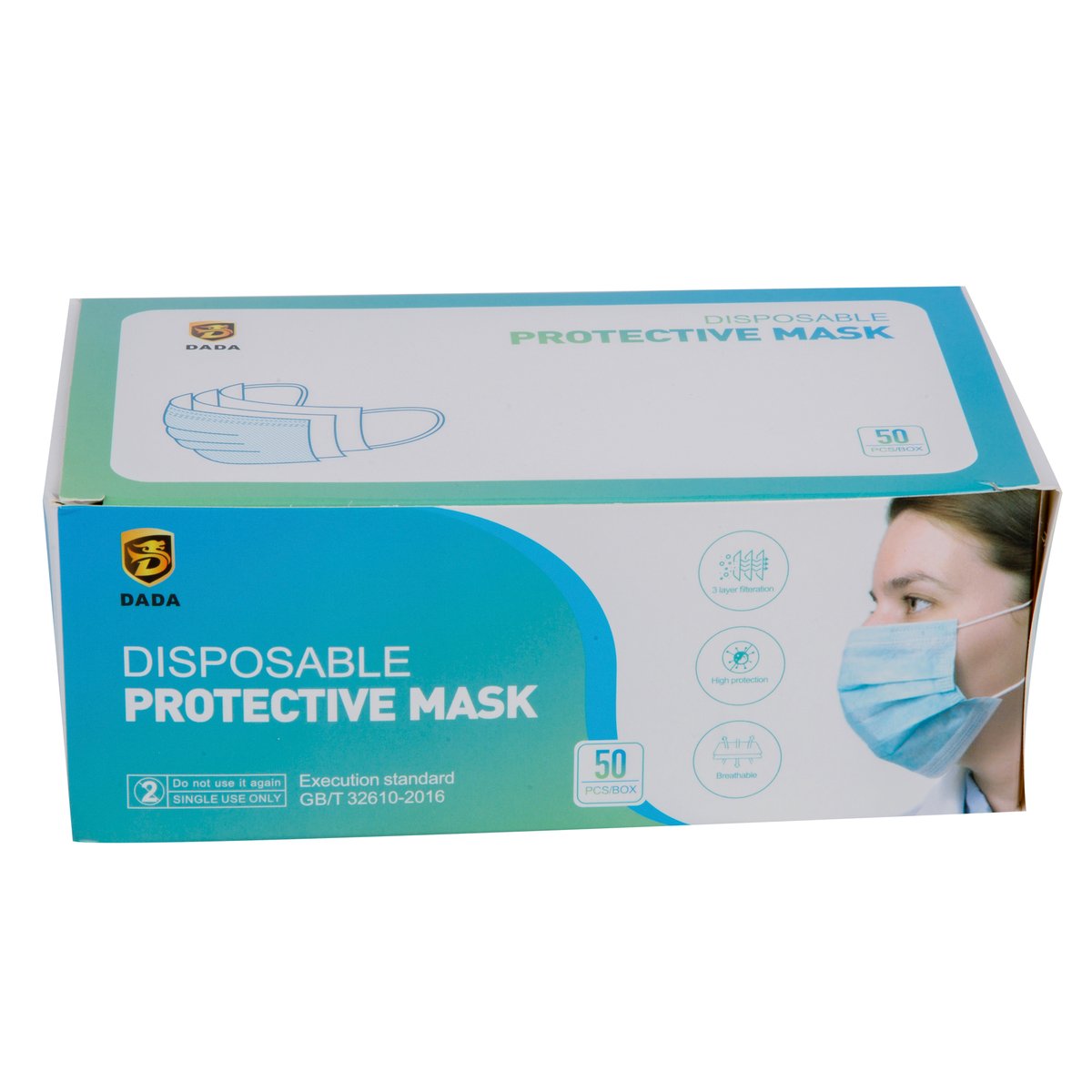 Dada Disposable Protective Mask 3ply 50pcs