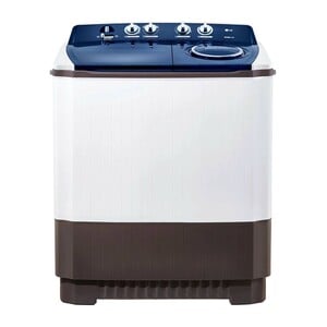 LG Washing Machine Twin Tub Top Load Washing Machine 10KG, Roller Jet, 3 Wash Programs, Lint Filter, White/Brown/Blue, P1461RWN5L