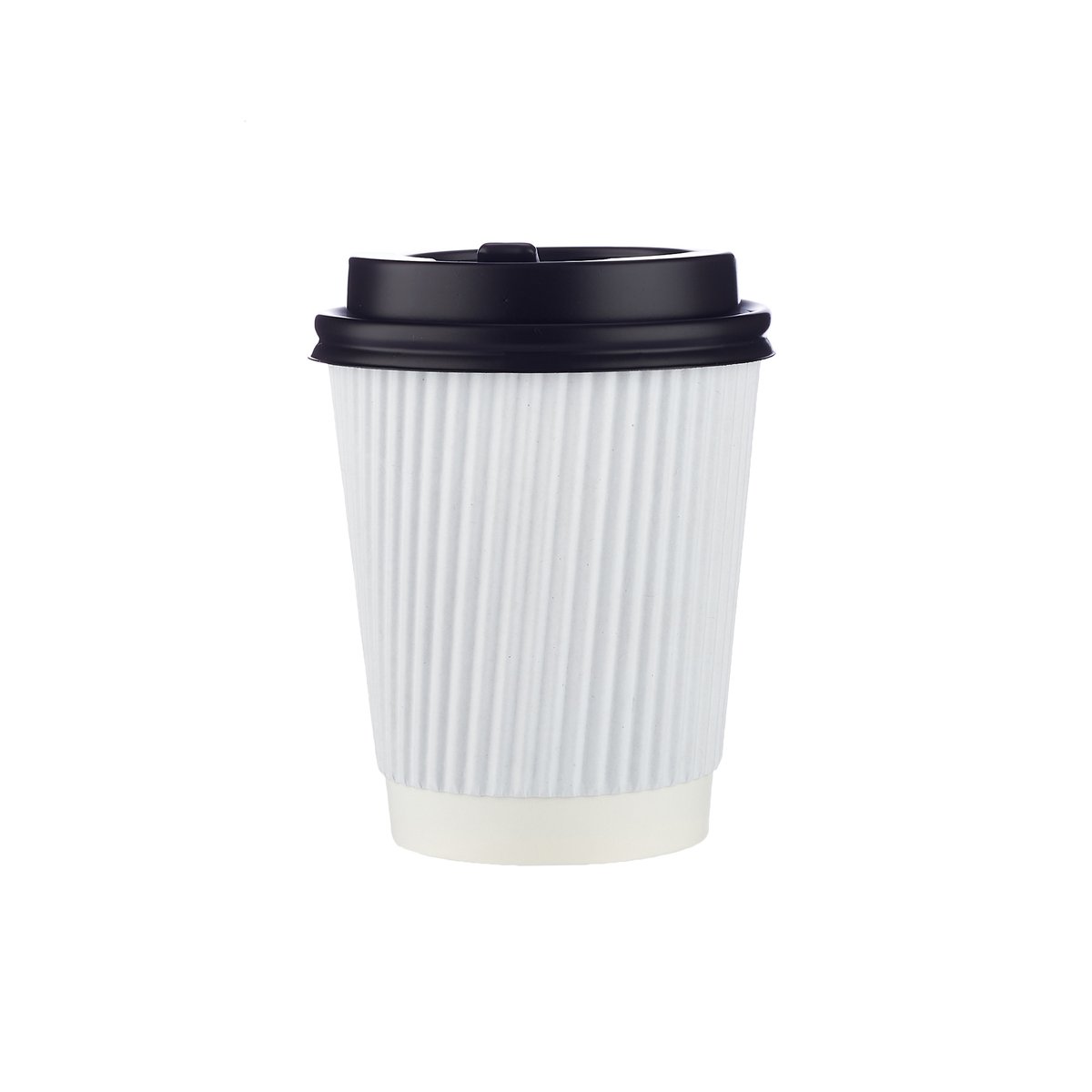 Hotpack White Ripple Paper Cup With Lids Capacity 8oz 10pcs