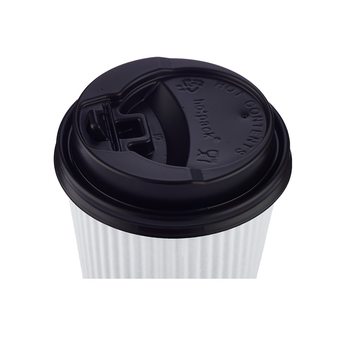 Hotpack White Ripple Paper Cup With Lids Capacity 8oz 10pcs
