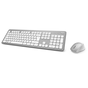 Hama Wireless Keyboard and Mouse Set, silver-white D3182676