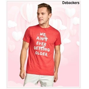 Debackers Men's Couple Round Neck T-Shirt Short Sleeve, Getting Older, Medium