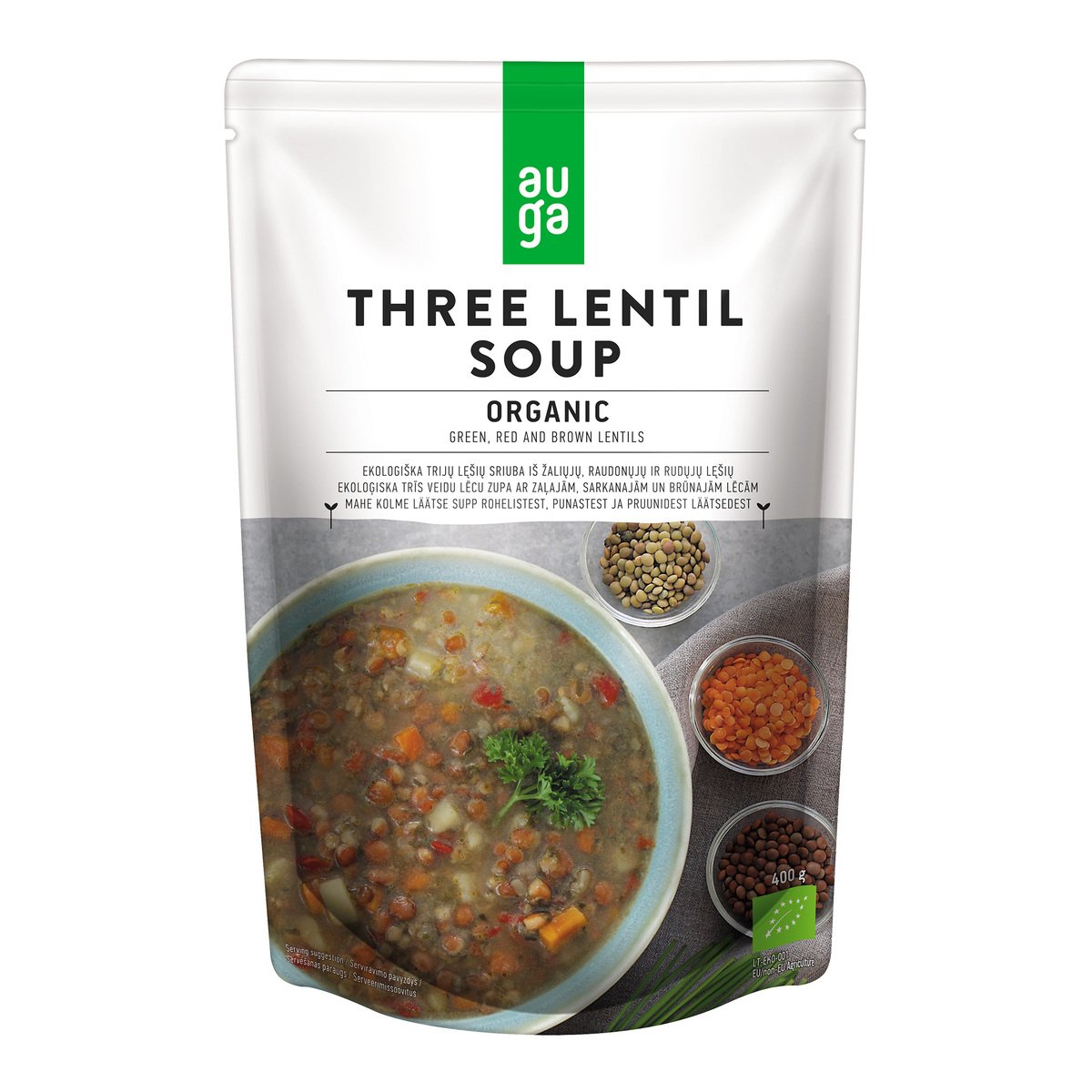 Auga Organic Three Lentil Soup 400 g