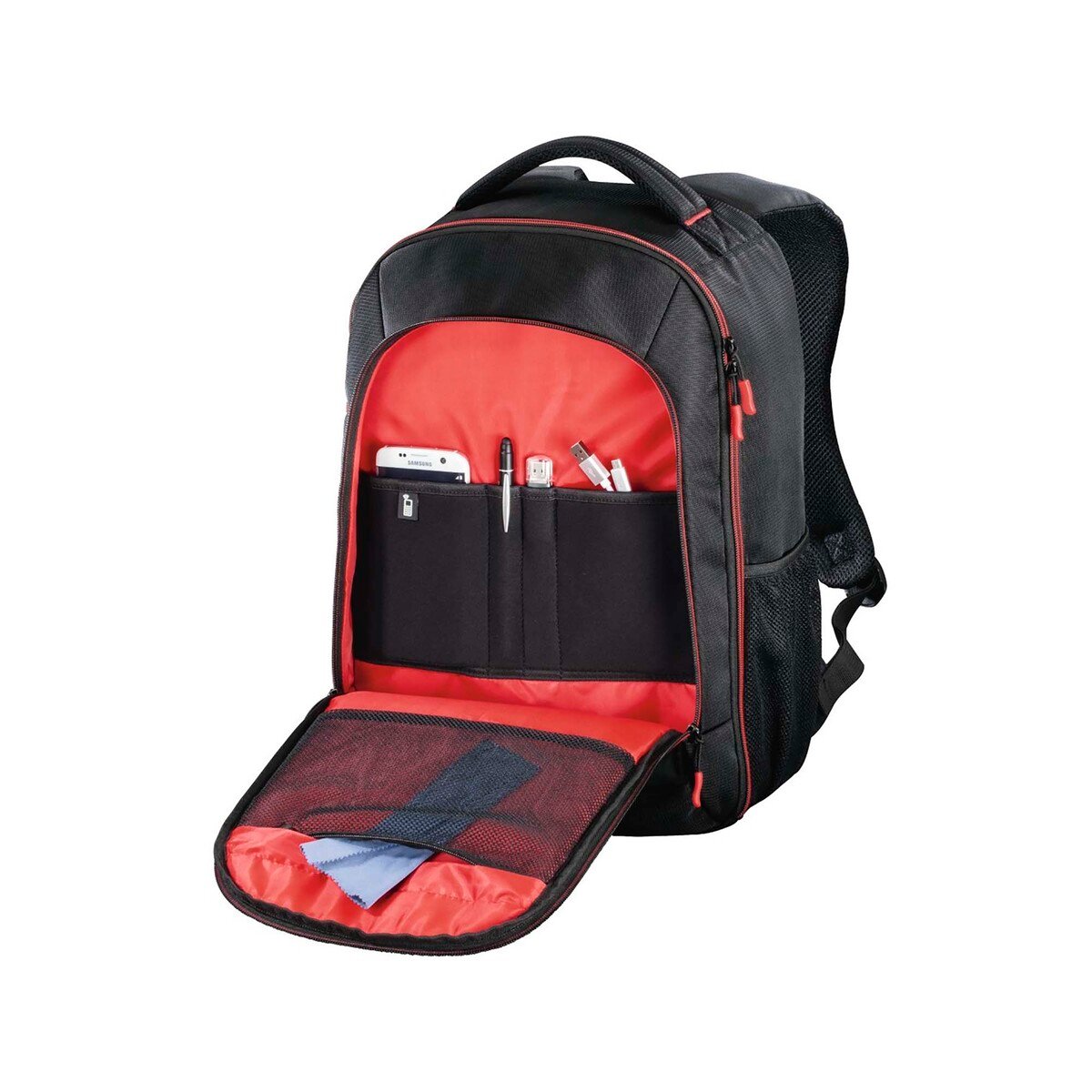 Hama Miami 139855 Camera Backpack, 190, Black/red