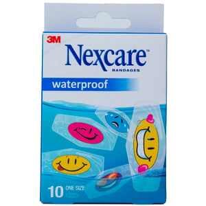 Nexcare Bandages Kids Waterproof 1Size 10 pcs