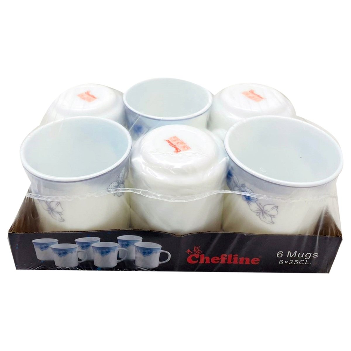Chefline Opal Mug Set 250cc W6D Decal 6pcs